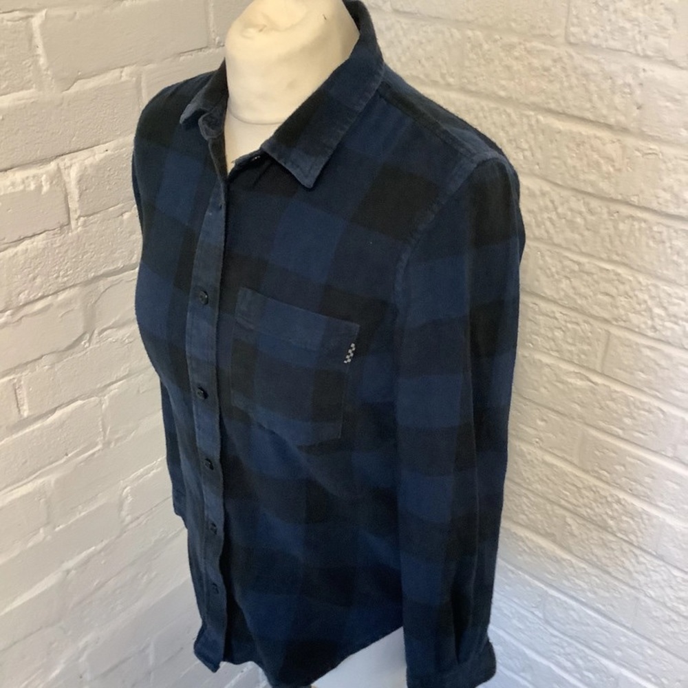 Vans Brushed Cotton Shirt - Size XS - Blue & Black Check - P2P 17โ - Picture 3 of 4